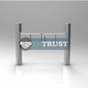 Supermarket Swing Turnstile Round Cylinder with Fence