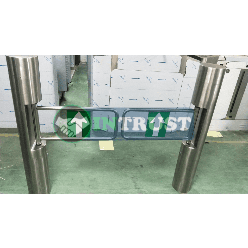 Supermarket Swing Turnstile Round Cylinder with Fence intrust